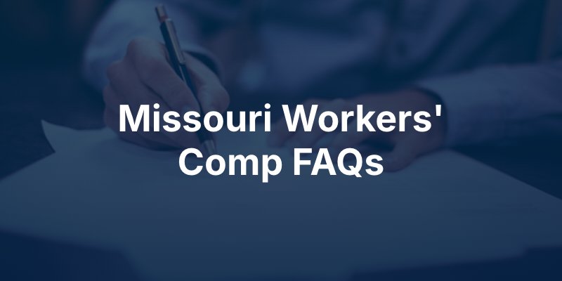 workers compensation document with text caption: Missouri Workers' Comp FAQs